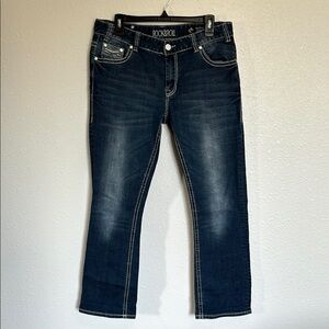 Blue Rock & Roll Cowgirl Dark Wash Boyfriend Jeans Size  30 x 32